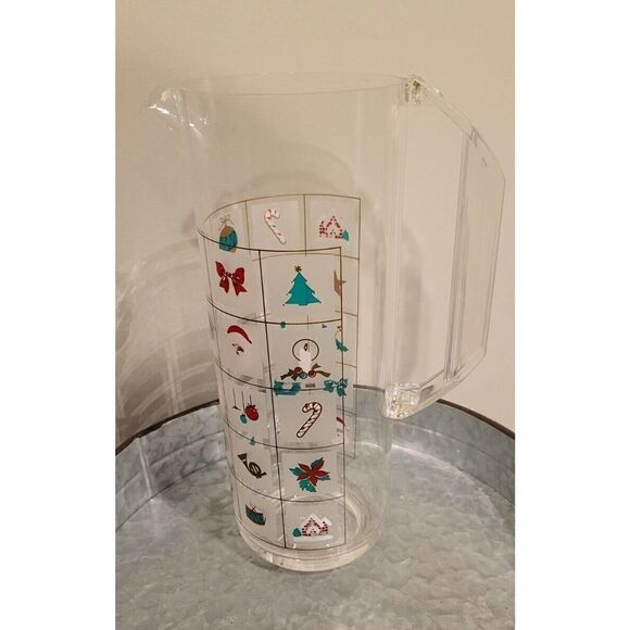 Culver Encounters Christmas Potpourri Pitcher Acrylic Vintage - Picture 2 of 6